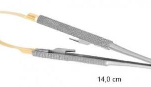 Tűfogó Castroviejo-Gomel TC hajlított 14 cm (20-17)