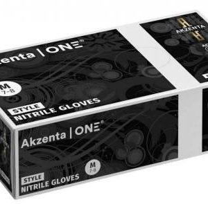 Kesztyű L Nitril Akzenta One fekete 100 db (GLOBN51-AKZ-BK-LL1)
