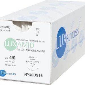 LUXAMID NYLON DS19 19mm 4/0 45 cm Blue (NY40DS19-45)