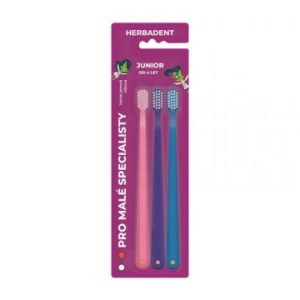 HERBADENT JUNIOR Gyermek Fogkefe 3db (Lila/Rózsaszín/Kék) (HV-859)