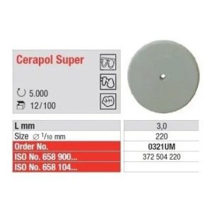 0321UM-100 Cerapol Super unmounted - grey