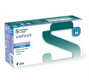 Kesztyű M Nitril Sempermed Velvet 200db